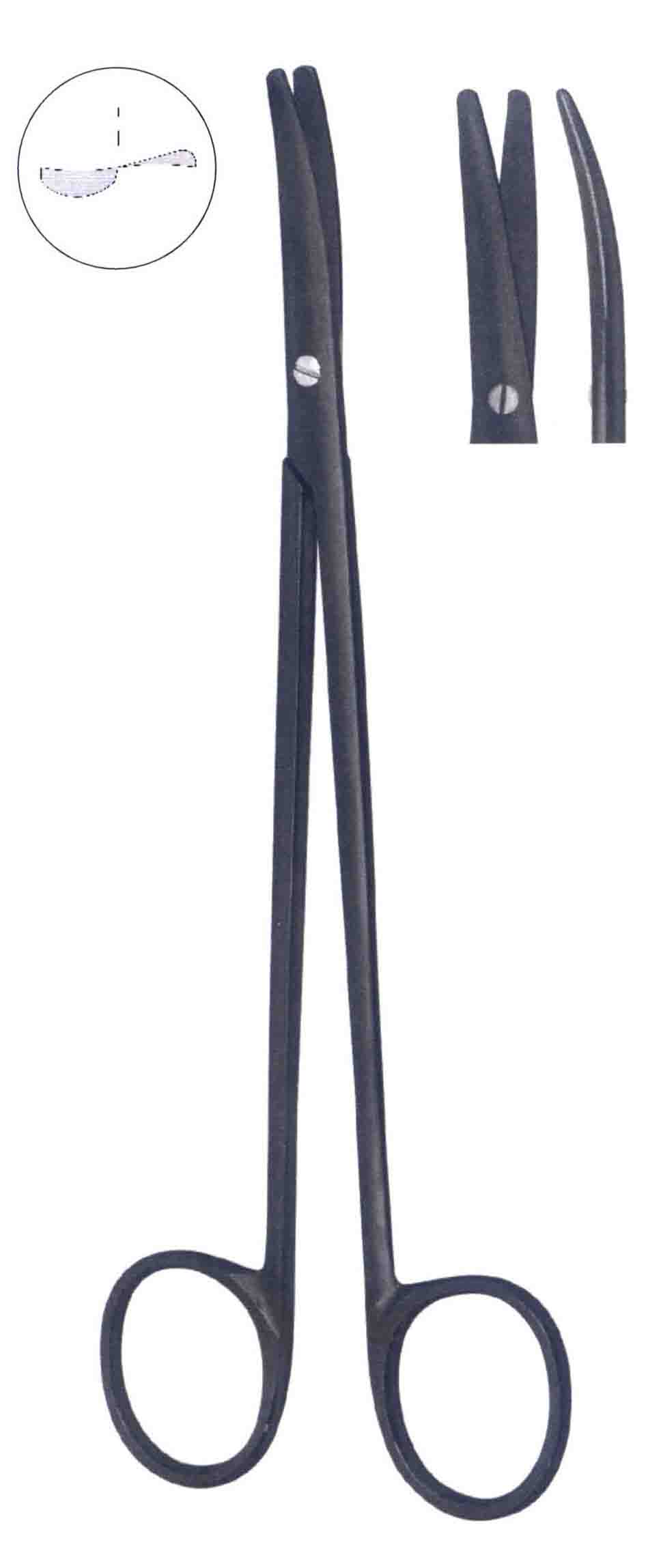 METZENBAUM DURACUT MAKAS ELMAS AĞIZLI SERAMİK KAPLI   EĞRİ 15CM